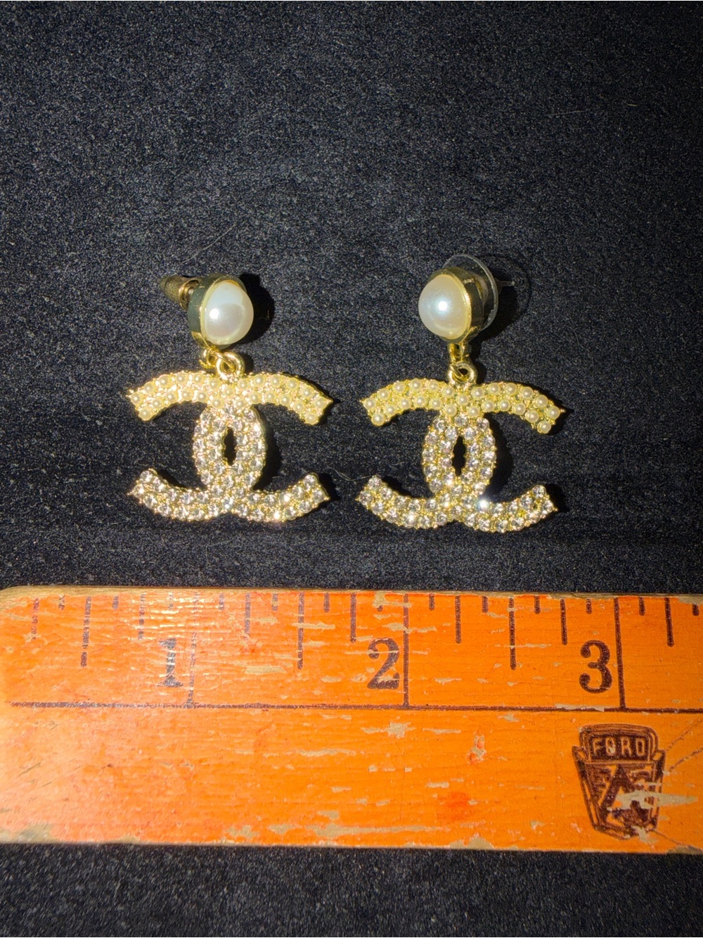 Chanel logo earrings